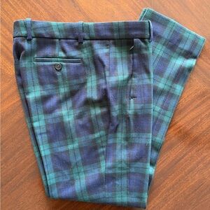 J. Crew Maddie Plaid Pants in Blue and Green
